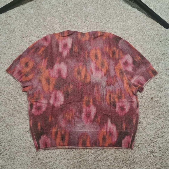 J CREW NWT Brushed Cashmere T-Shirt in Watercolor Floral - Picture 6 of 6